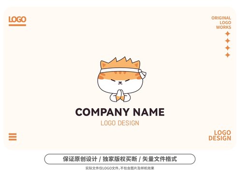 原创卡通猫师傅logo