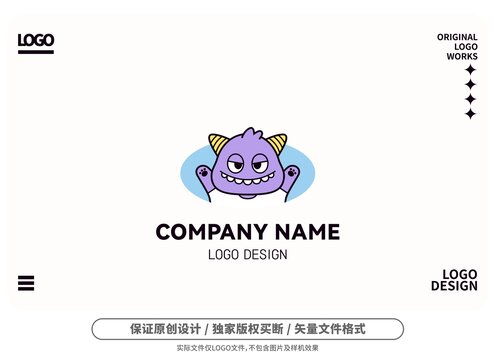 原创卡通小怪兽logo