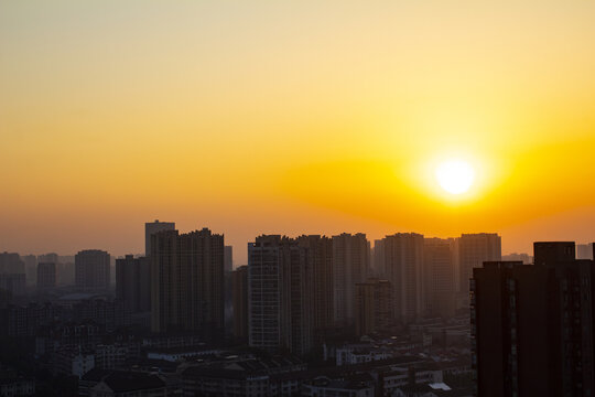 常德城市夕阳