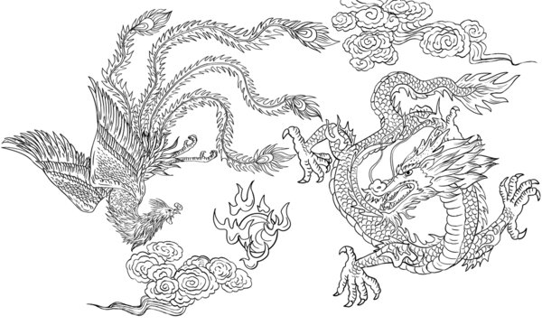 龍鳳呈祥線稿