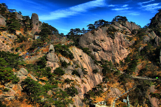 黄山登山黄山美景