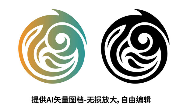 抽象几何中国风LOGO