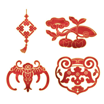 免摳傳統(tǒng)紋樣剪紙吉祥窗花