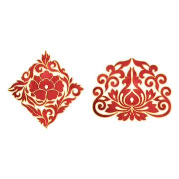 免摳傳統(tǒng)紋樣剪紙牡丹紋窗花