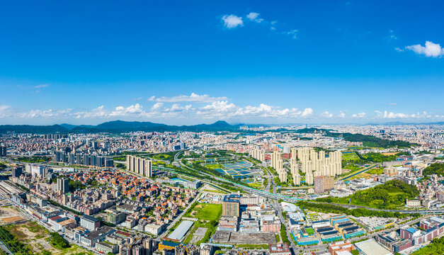 东莞虎门城市风光航拍全景