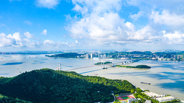 东莞虎门城市风光航拍全景