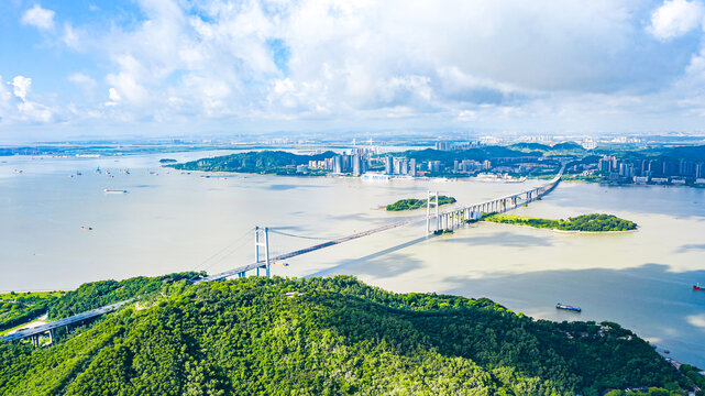 东莞虎门城市风光航拍全景