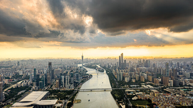 广东广州城市航拍全景