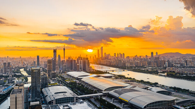 广东广州城市航拍全景