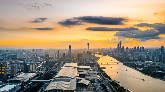 广东广州城市航拍全景