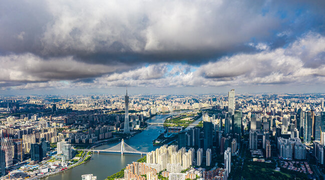 广东广州城市航拍全景