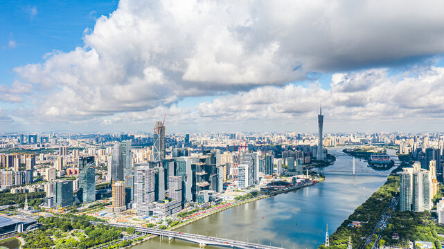 广东广州城市航拍全景