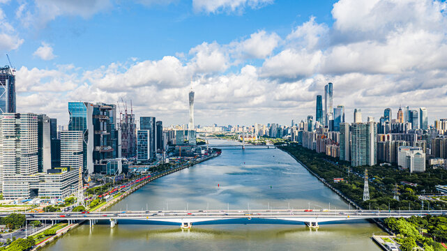 广东广州城市航拍全景