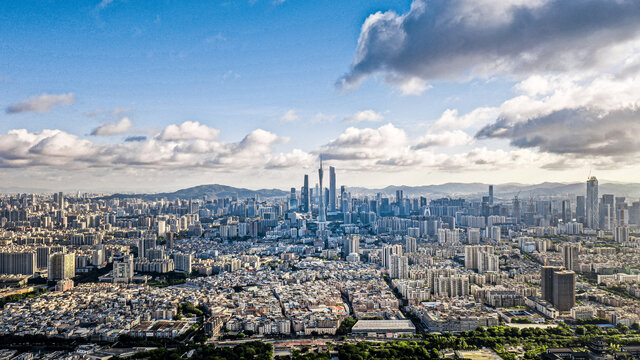 广东广州城市航拍全景