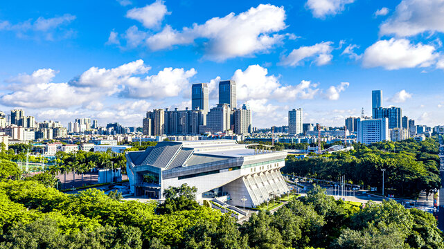 中山城市风光航拍全景