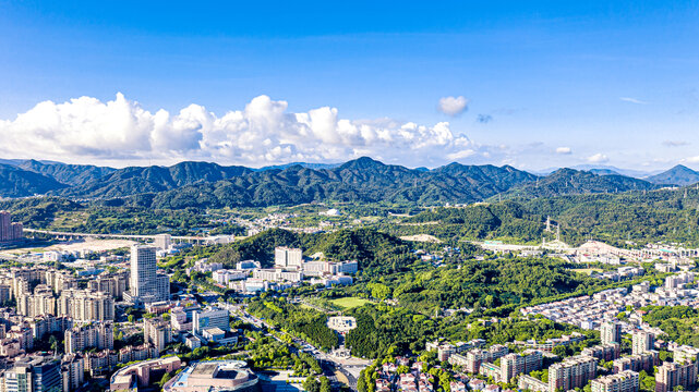 中山城市风光航拍全景