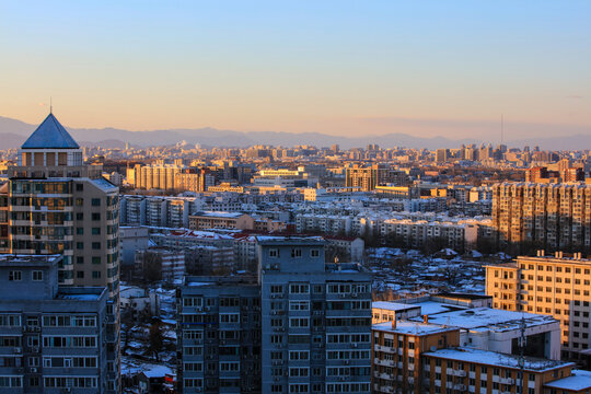 北京城市雪景