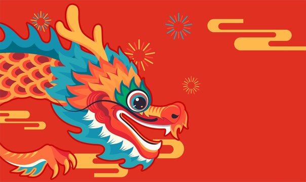 卡通矢量龍頭插畫
