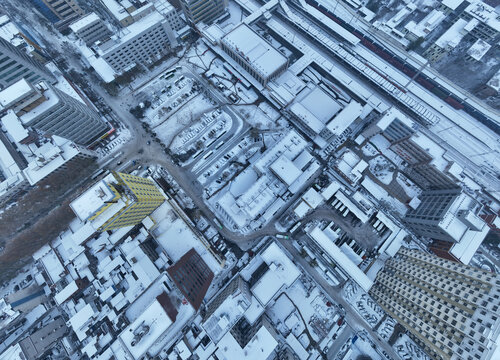 安阳市城市雪景