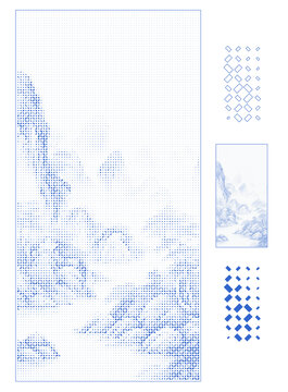 四邊形山水沖孔