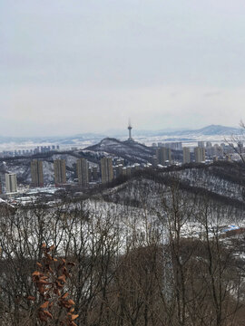 丹东城区雪景