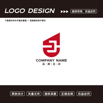 J字母logo标志