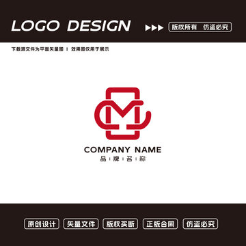 M字母logo标志