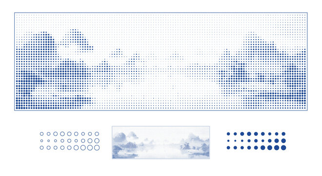 圆点山水图案
