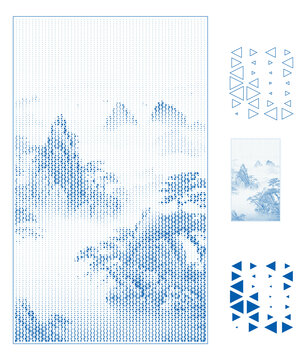 三角形山水鏤空點(diǎn)