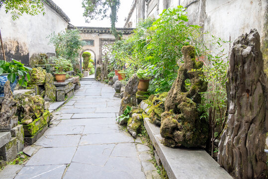 西递古村民居园林景观