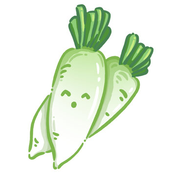 Q版蔬菜白萝卜