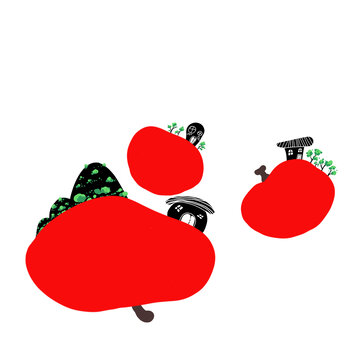卡通蘋果屋