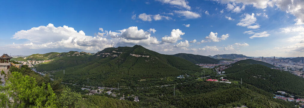 山东济南佛慧山千佛山航拍