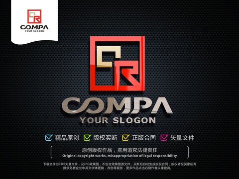 CR字母LOGO设计