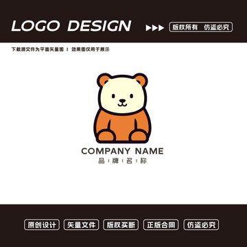 卡通熊logo标志