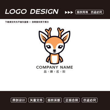 卡通鹿logo标志