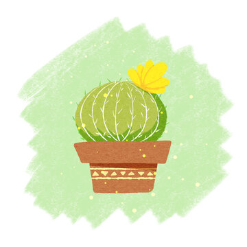 仙人掌盆栽插畫
