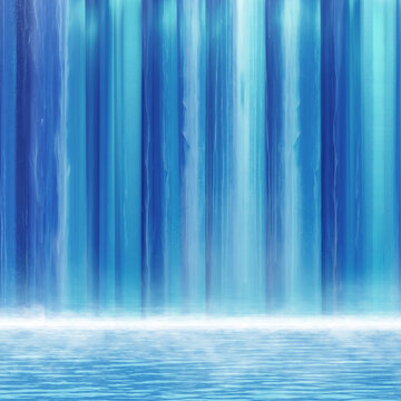 流水生財(cái)瀑布背景墻