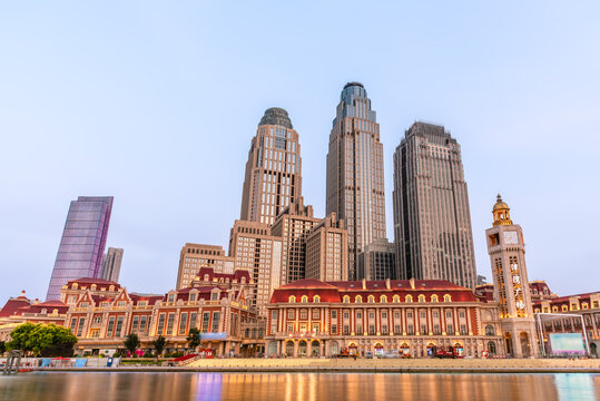 中国天津津湾广场夜景