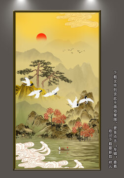 玄關(guān)國潮酒店山水