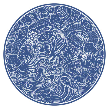 中國(guó)龍紋樣紋理吉祥圖案