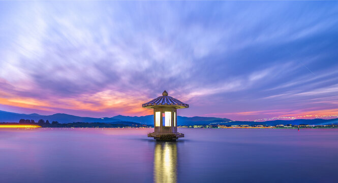 杭州西湖夕阳美景