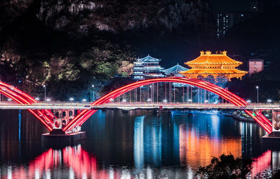 广西柳州城市夜景