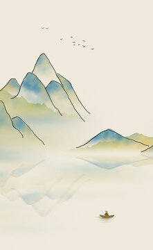 極簡新中式山水