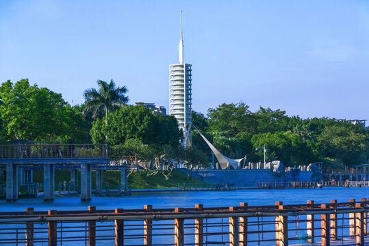 惠州城市建筑风景东江沙公园