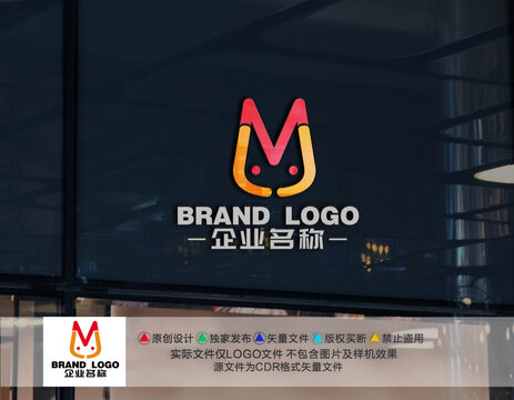 MJ字母LOGO猫标志