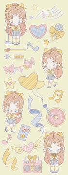 少女偶像咕卡貼紙