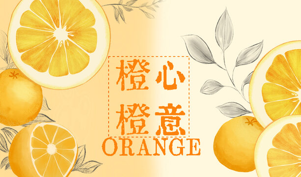 橙子包裝插畫圖案設(shè)計