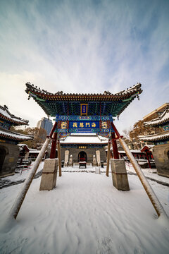 天津天后宫雪景