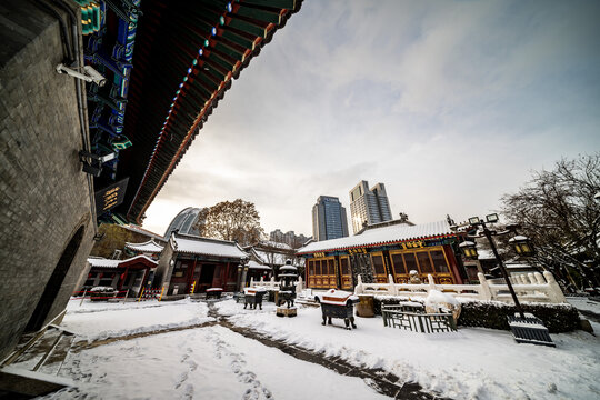 天津天后宫雪景